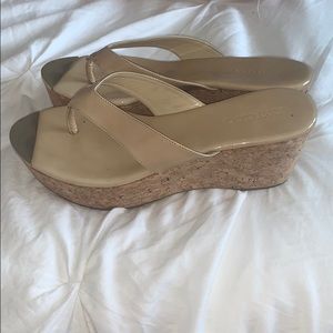 Jimmy Choo Platform Nude Flip Flops